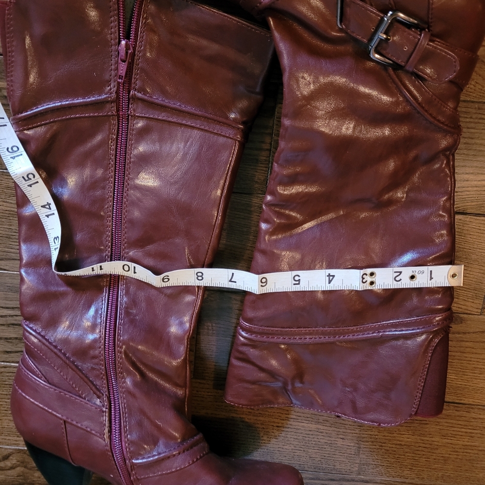 Boots, burgundy, only worn twice to car, size 7 - Picture 7 of 7